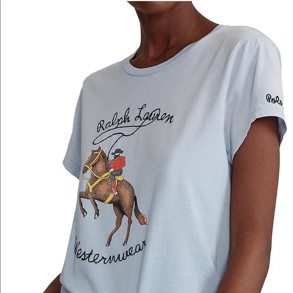 Polo Ralph Lauren Women’s 
Westernwear Graphic Short Sleeve T-Shirt Blue Size XL - Picture 2 of 12